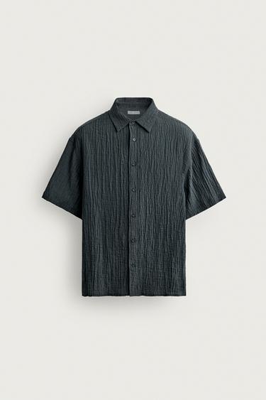 CHEMISE RELAXED FIT À EFFET RELIEF - Bleu de Zara - Image 6