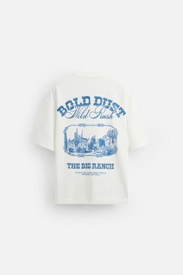 WASHED PRINT T-SHIRT - Oyster-white by Zara - Image 8