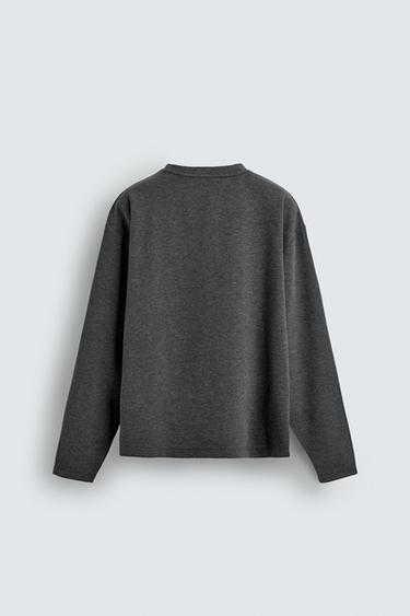 RELAXED FIT TEXTURED T-SHIRT - Grey marl by Zara - Image 6