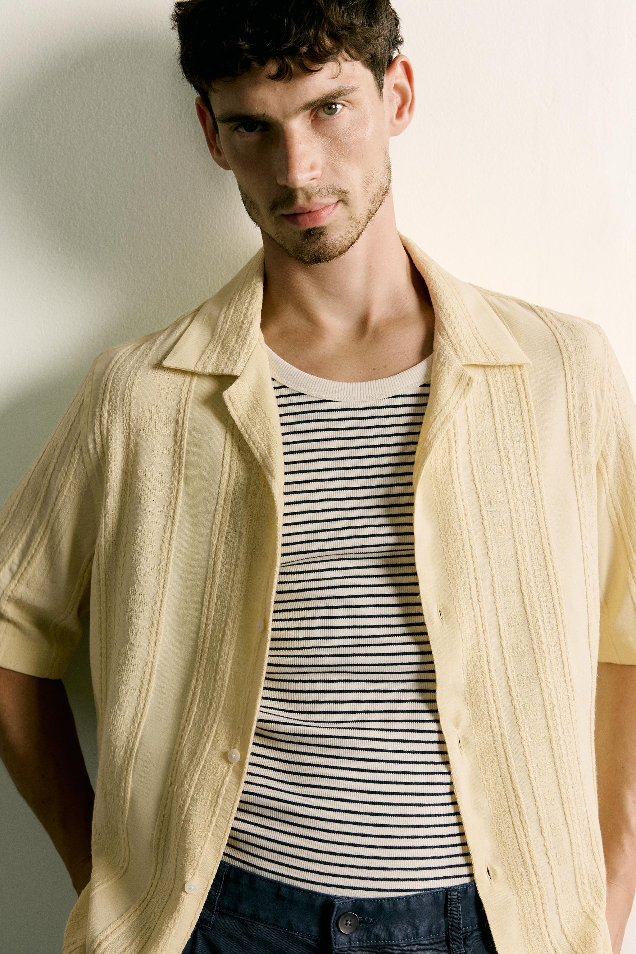 CHEMISE REGULAR FIT JACQUARD RAYURES