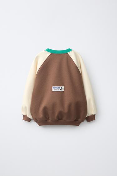 COLOR-BLOCK-SWEATSHIRT MICKY MAUS © DISNEY - Braun/ Weiss von Zara