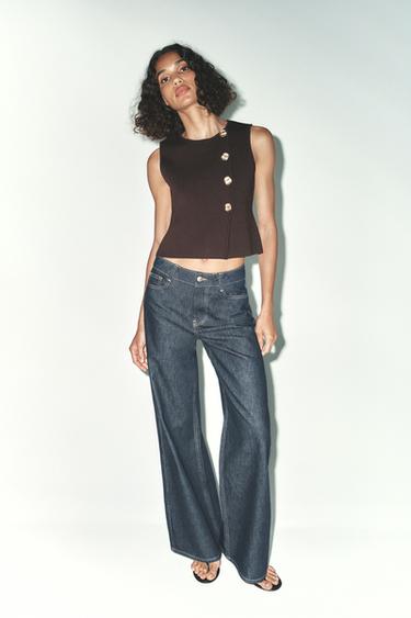 BUTTONED KNIT WAISTCOAT - Chocolate by Zara