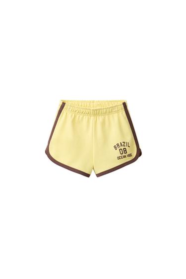 BERMUDA TEXTO CONTRASTE - Amarillo de Zara