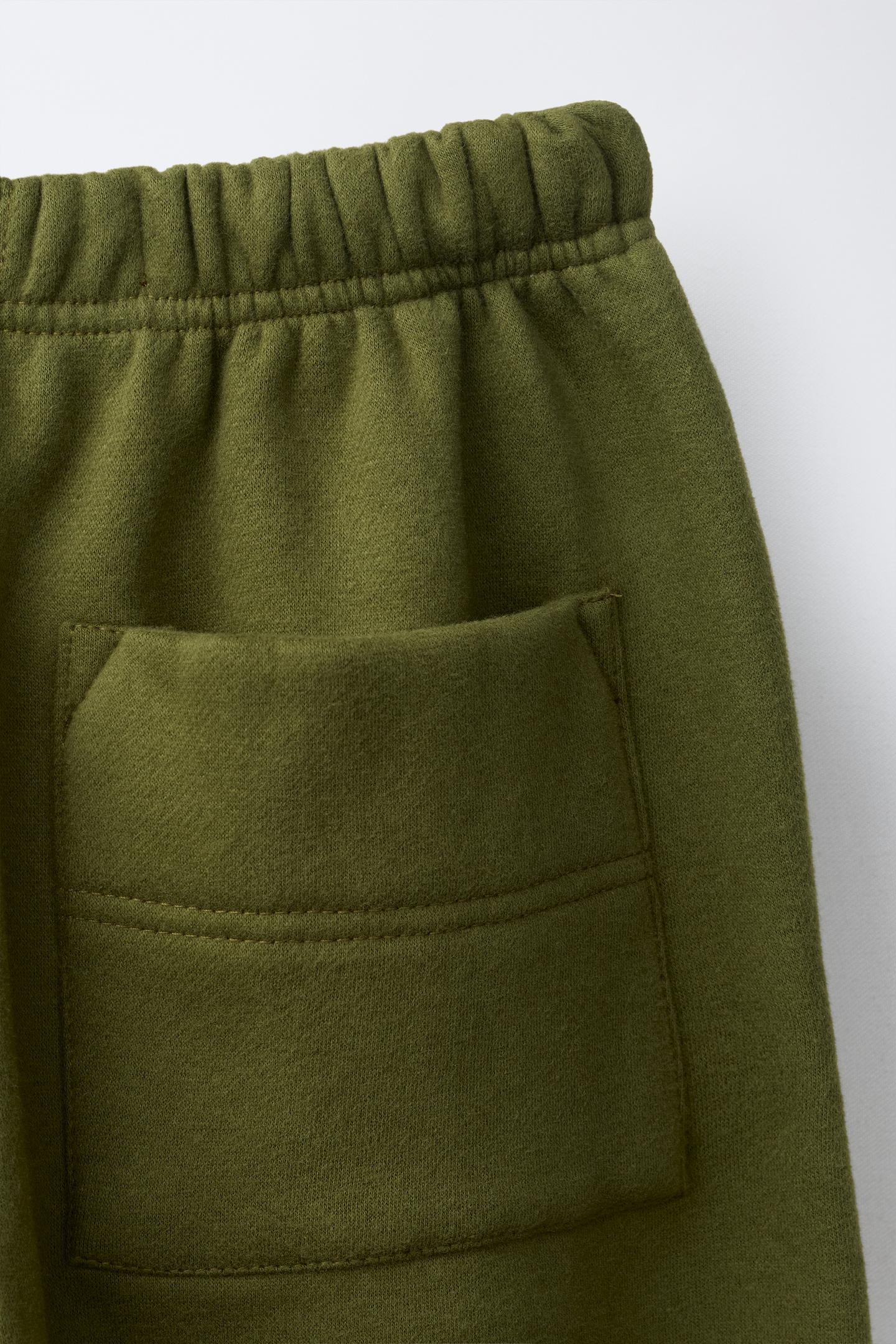 Детские брюки Zara Sporty Jogger with Stoppers, цвет: Зелёный — фото 4