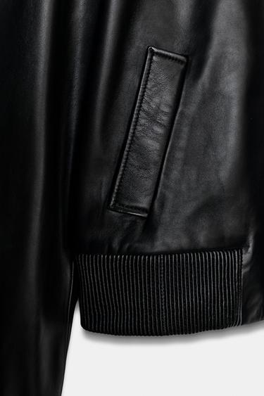 BLOUSON BOMBER EN CUIR ZW COLLECTION LIMITED EDITION - Noir de Zara - Image 7