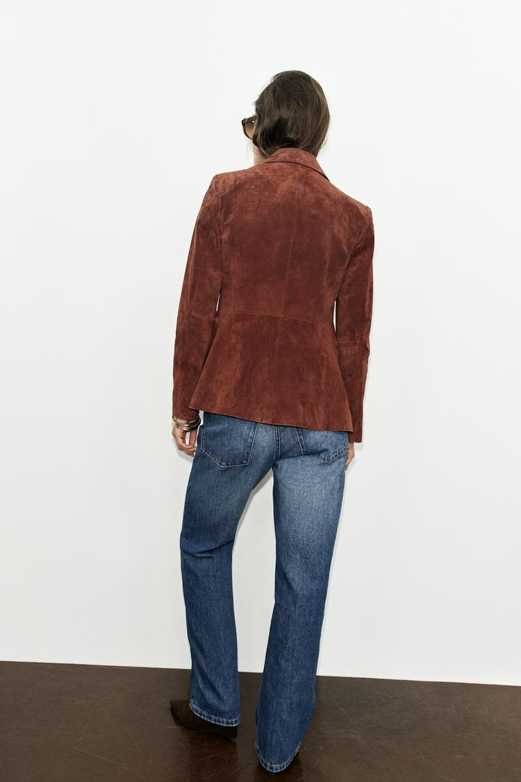 Blazer entallado de cuero 100% 6
