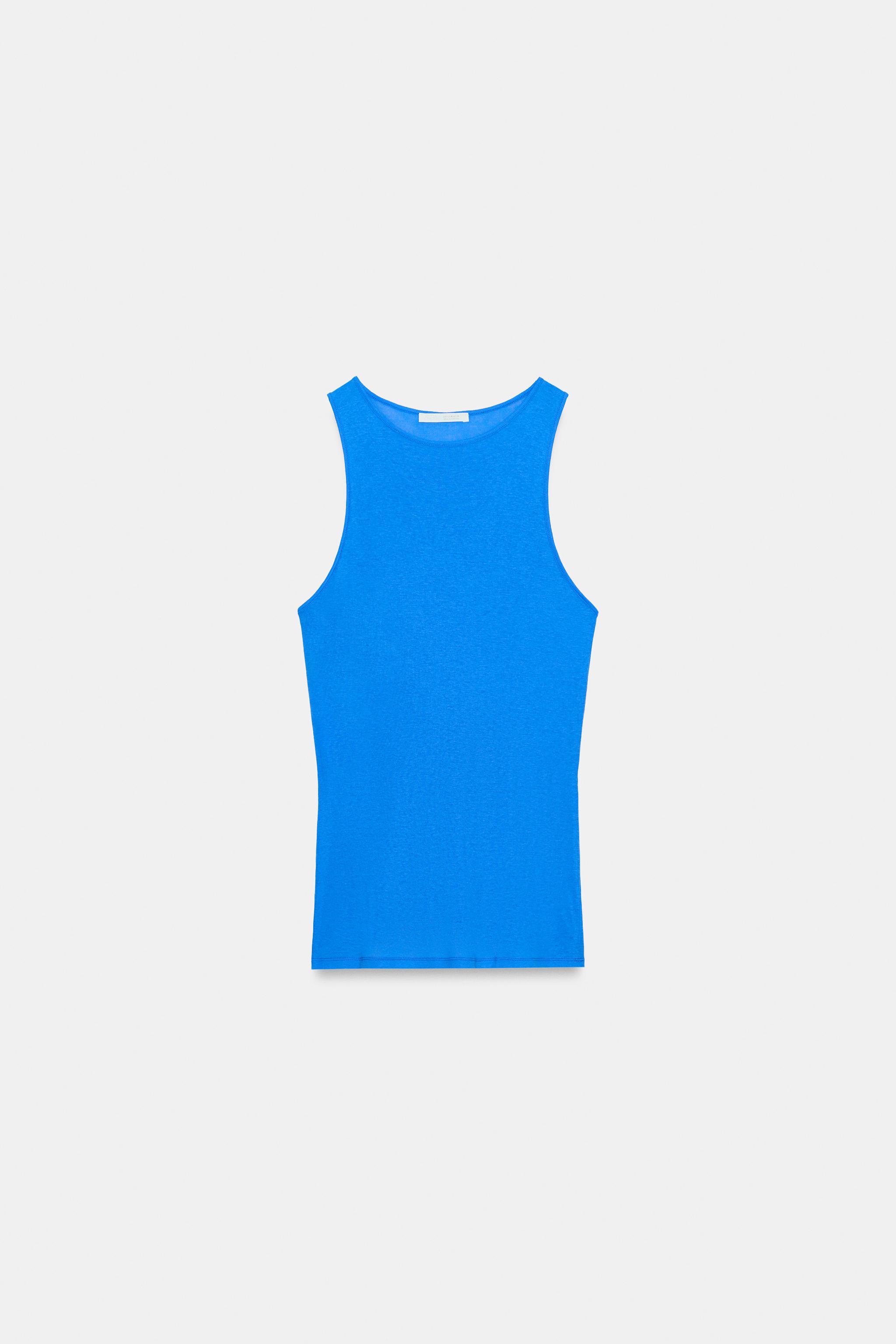 SUPIMA® SLEEVELESS T-SHIRT — Electric blue