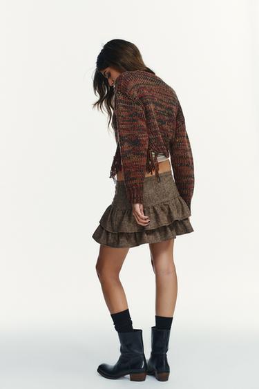 PULL EN MAILLE FRANGES LATÉRALES - Multicolore de Zara - Image 3