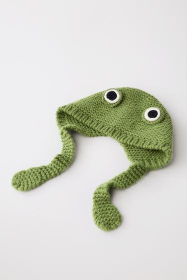 LIMITED EDITION FROG WOOL HAT - Green by Zara - Image 1