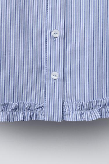 CHEMISE RAYURES VOLANT - Bleu / Blanc de Zara - Image 3