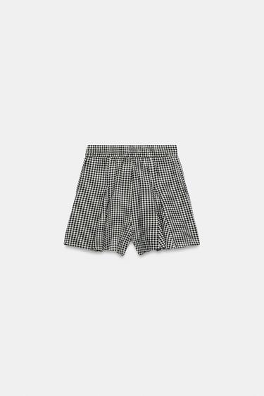 FLARED GINGHAM SKORT - Blue by Zara - Image 5