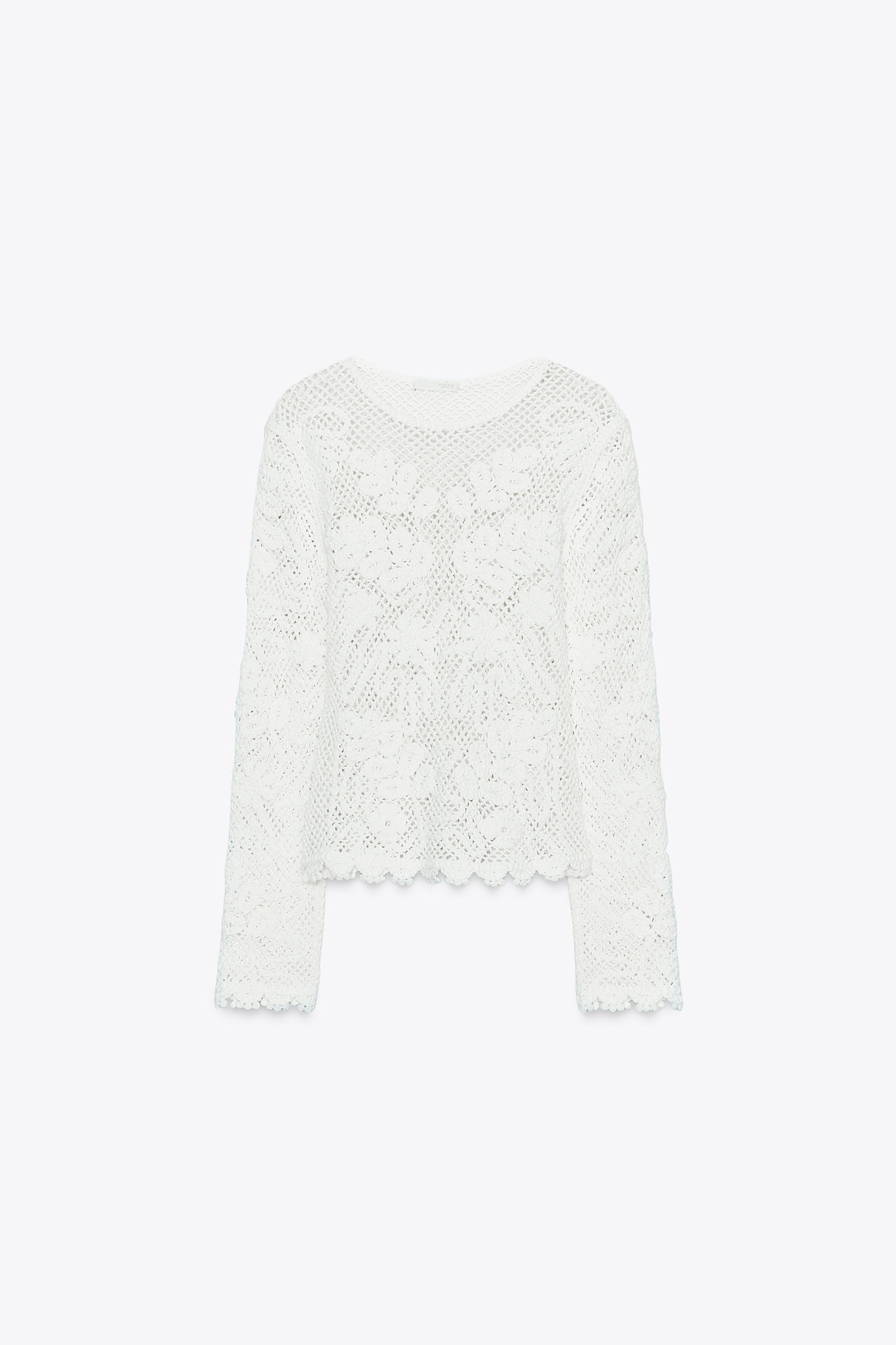 刺繍レーストップス - ホワイト | ZARA Japan / 日本