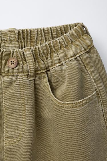 BAGGY TWILL TROUSERS - Olive green by Zara - Image 2