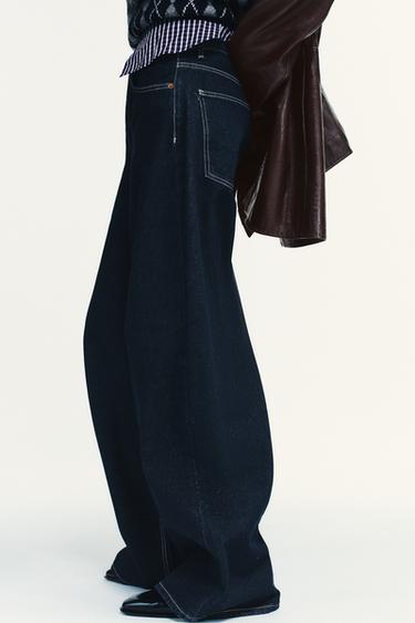 JEAN TRF EXTRA WIDE LEG TAILLE HAUTE - Indigo foncé de Zara - Image 3