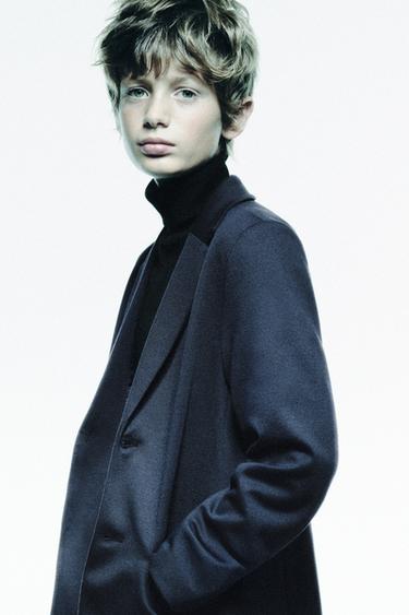 Zara TEXTURED SUIT BLAZER - Blue