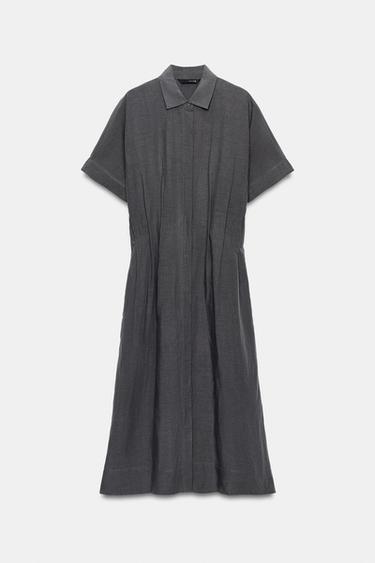 ROBE CHEMISE ZW COLLECTION - Gris de Zara