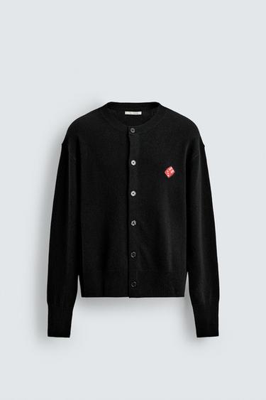 DICE HEART PATCH CARDIGAN - Black by Zara