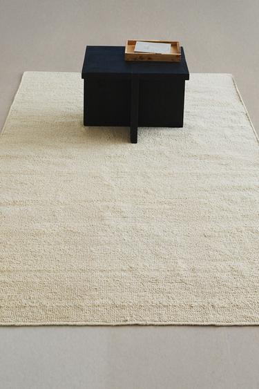 TAPIS LAINE ONDULATIONS - Blanc cassé de Zara