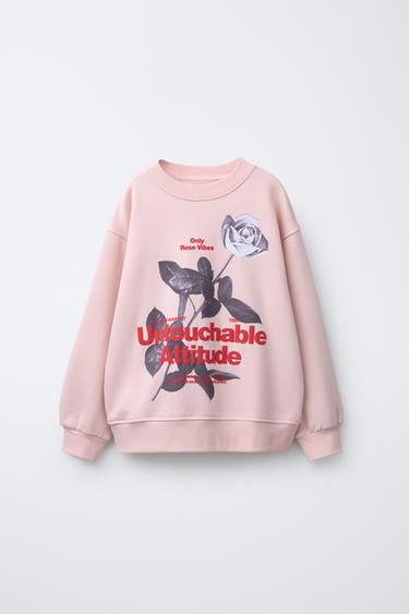 SUDADERA FLORE RELIEVE - Rosa de Zara - Imagen 0