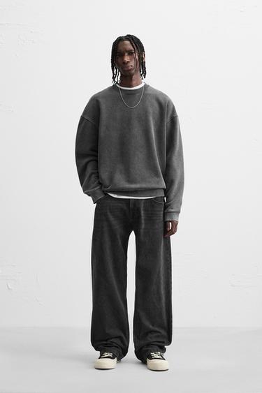 JEANS BAGGY FIT BORDADO - Negro de Zara - Imagen 0