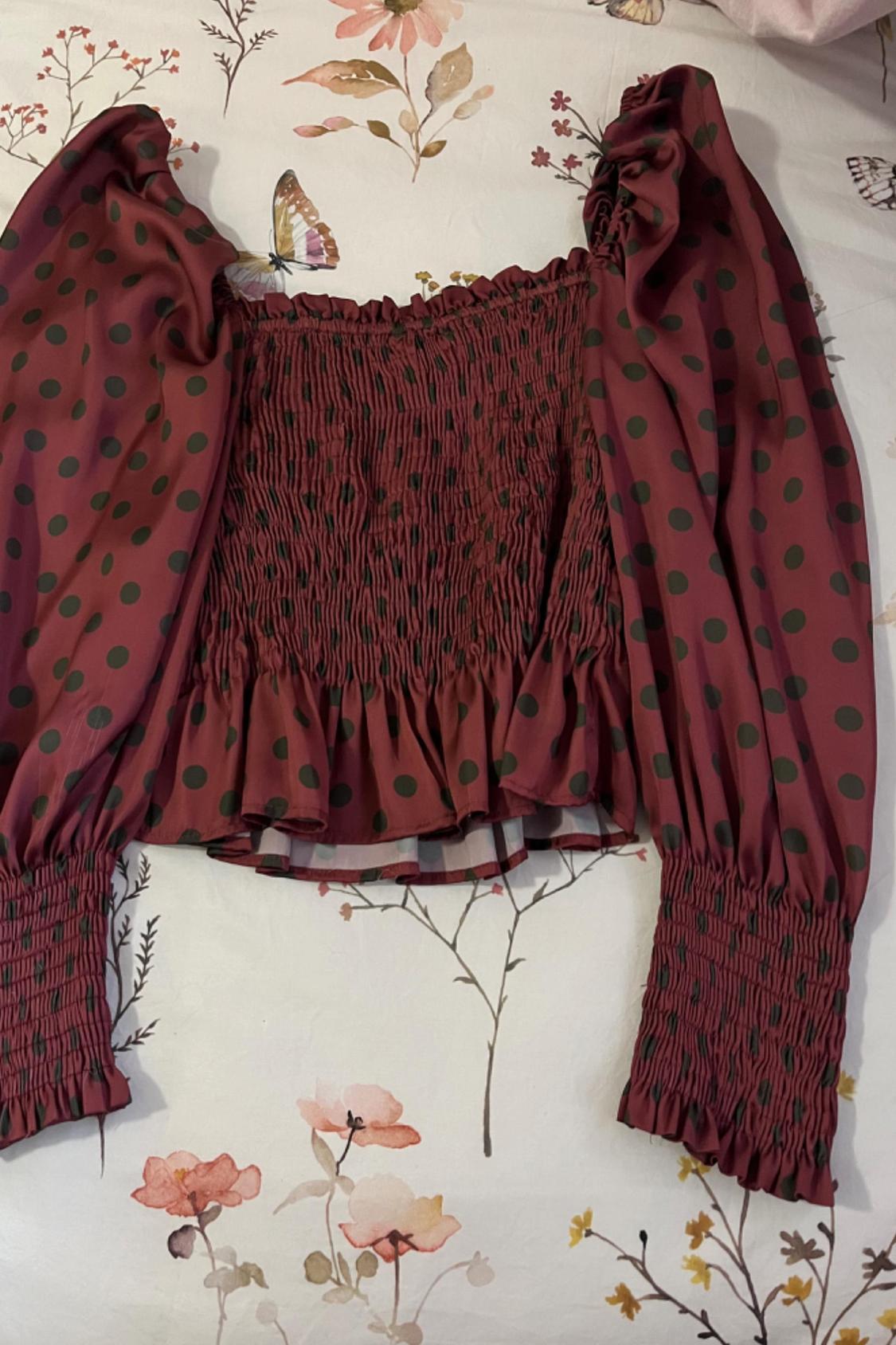 SATIN FINISH POLKA DOT TOP