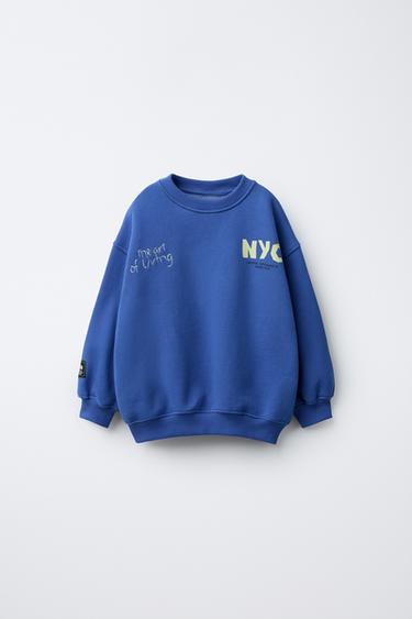 NYC EMBROIDERED SLOGAN SWEATSHIRT - Bluish by Zara