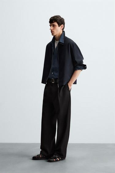 ZIP-UP OVERSHIRT - Dark navy by Zara - Image 3