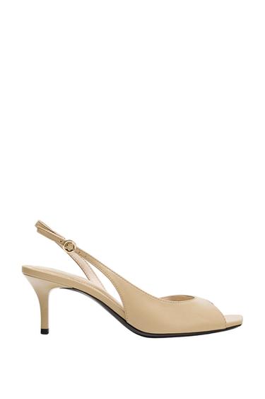 OPEN TOE HEELED SHOES - Ecru White by Zara