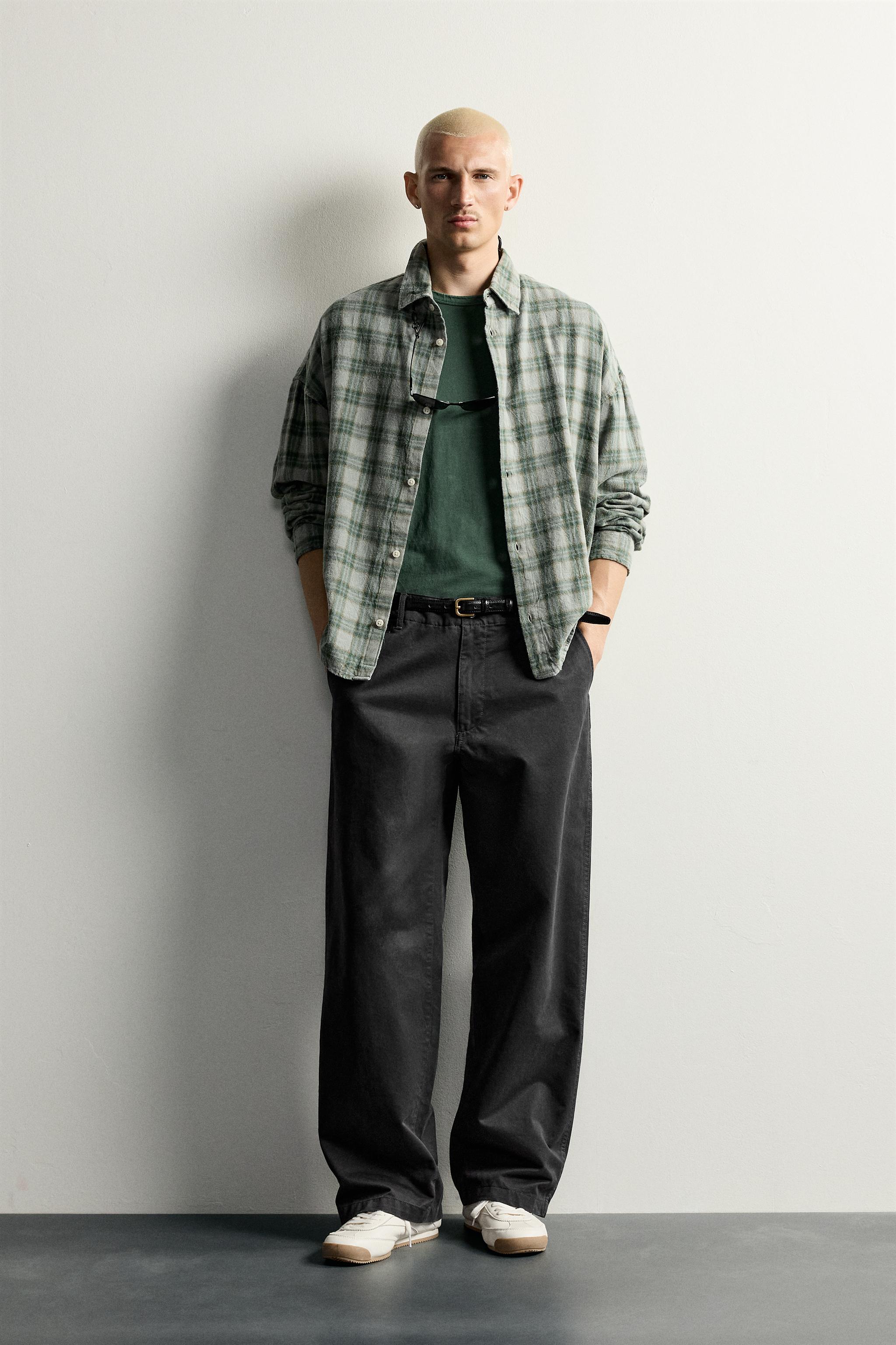 CROPPED PLAID SHIRT - Green | ZARA United States