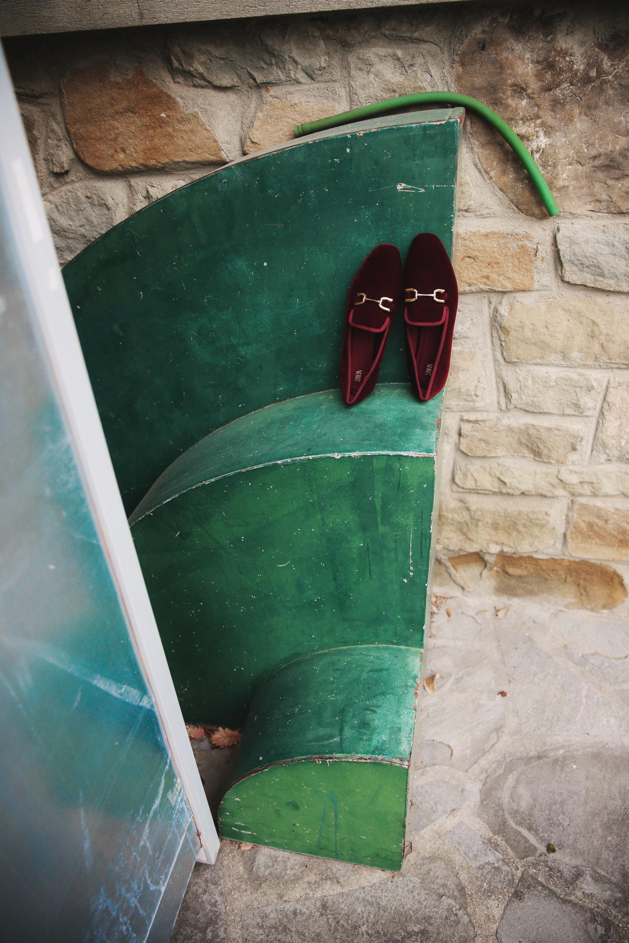 Zara store burgundy loafers