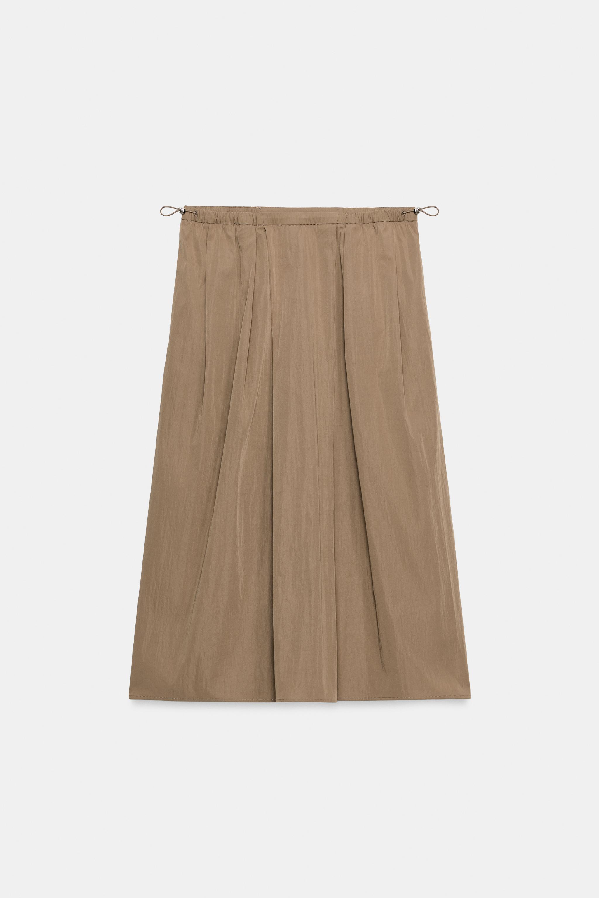 Женские юбки Zara ZW COLLECTION PLEATED MIDI SKIRT — фото 9
