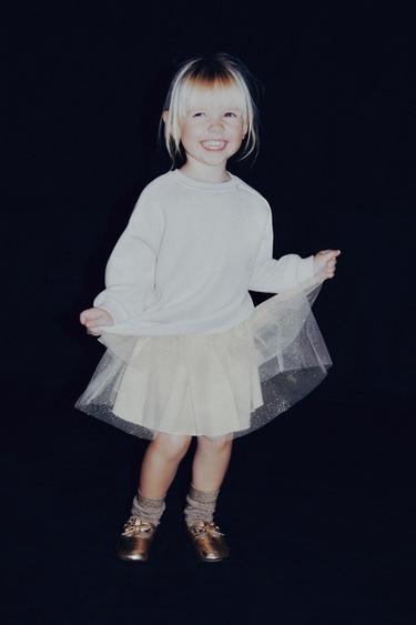 GLITTER TULLE SKIRT - Ecru by Zara