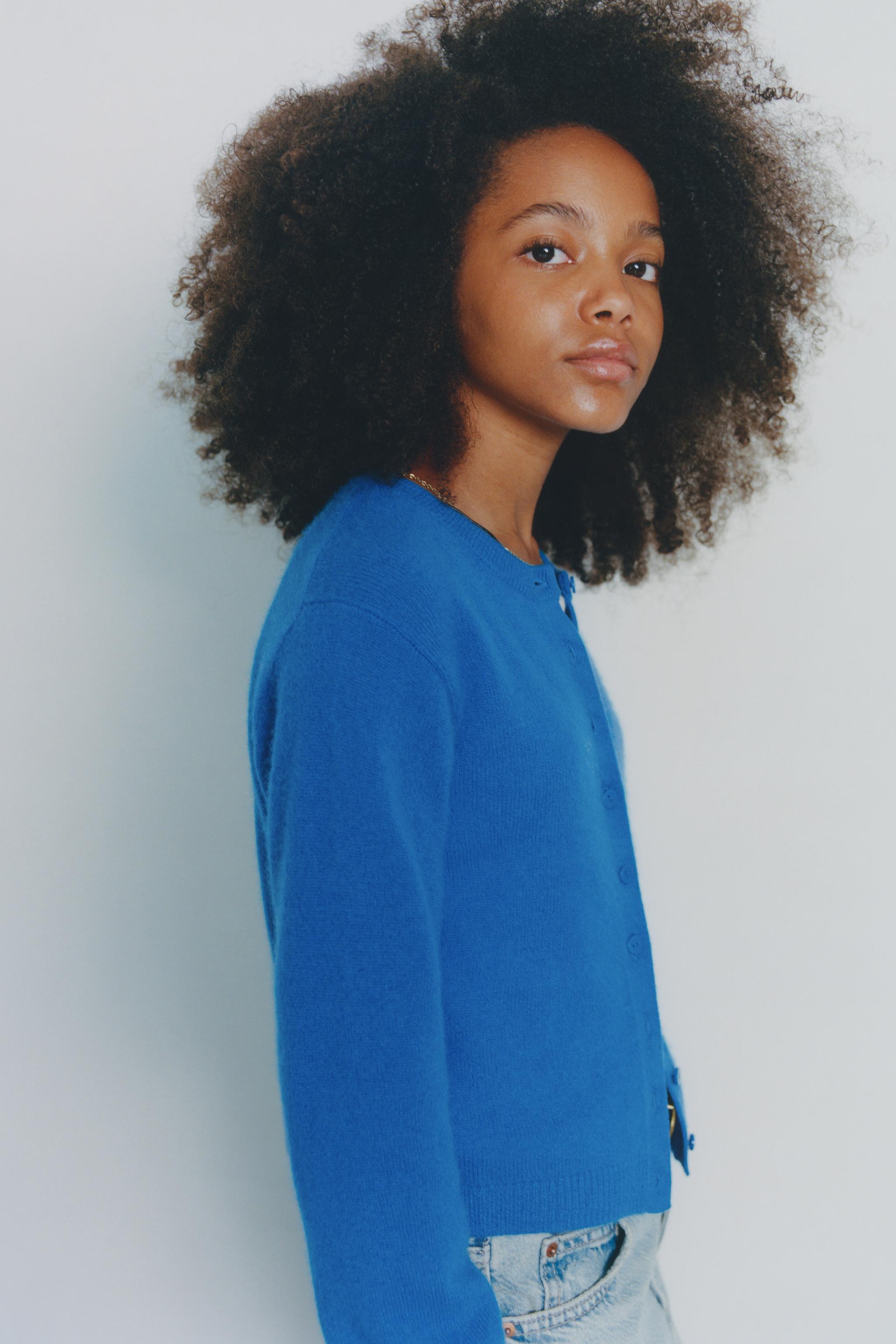 100% CASHMERE JACKET — Bluish