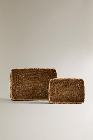 SEAGRASS TRAY BASKET - Light beige by Zara