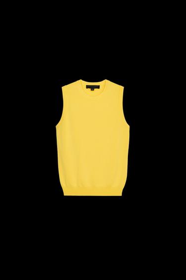 SLEEVELESS KNIT TOP - Yellow by Zara