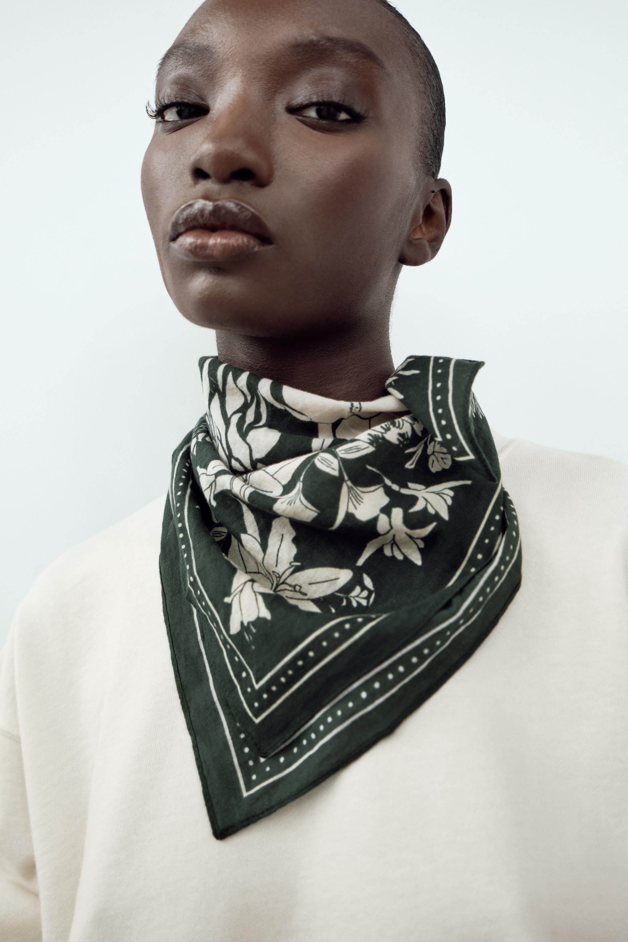 Satin Scarf Foulard Satin Zara Satin Scarf Zara Zara Initial Silk