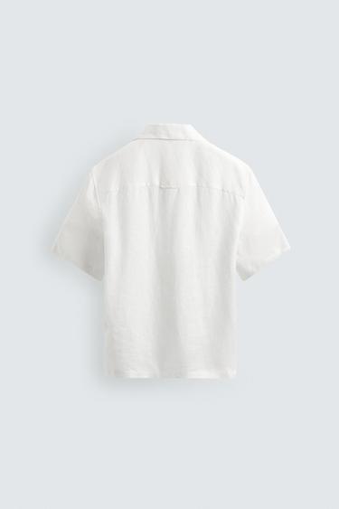 100% LINEN RELAXED FIT SHIRT - White by Zara