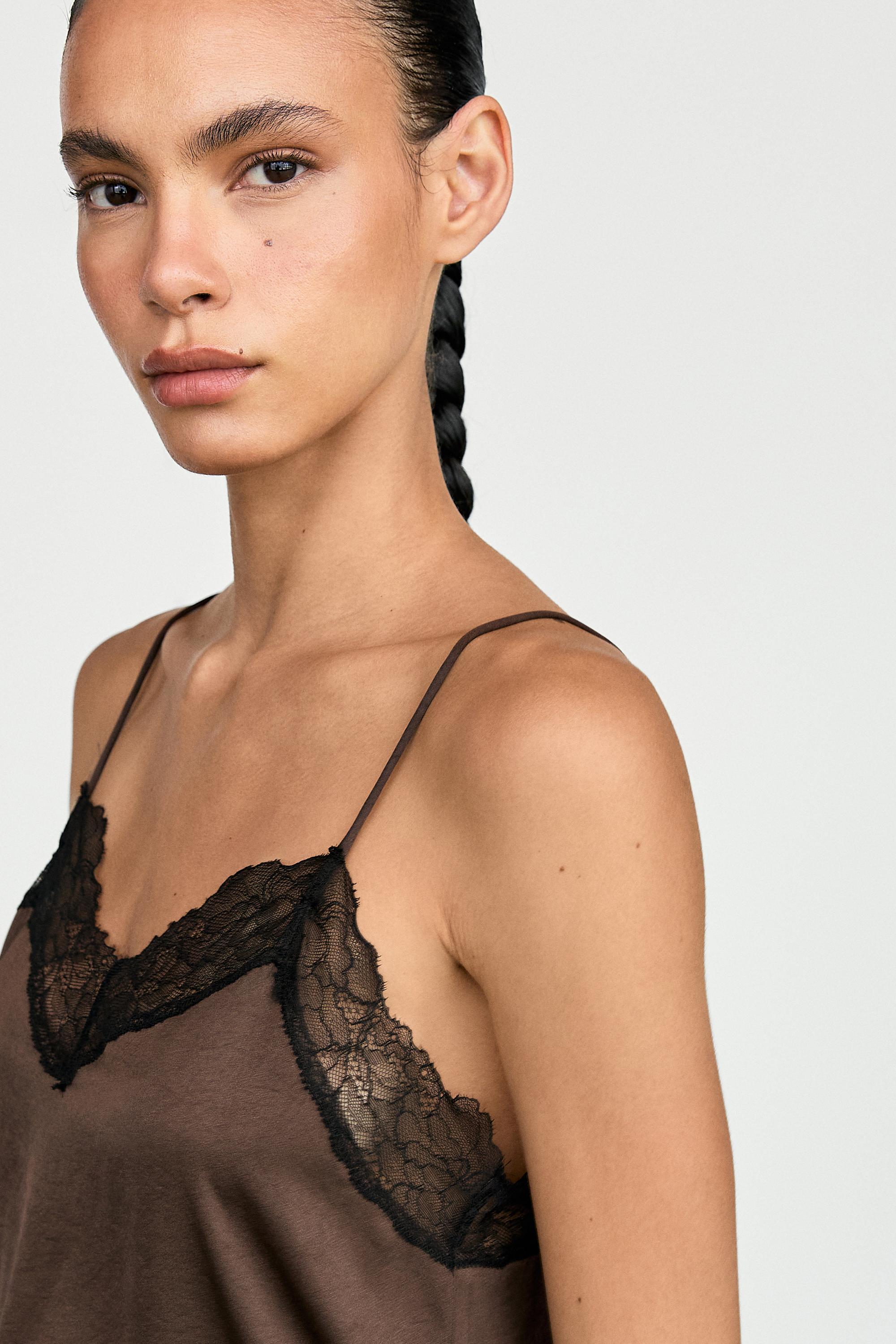 Contrast lace camisole top