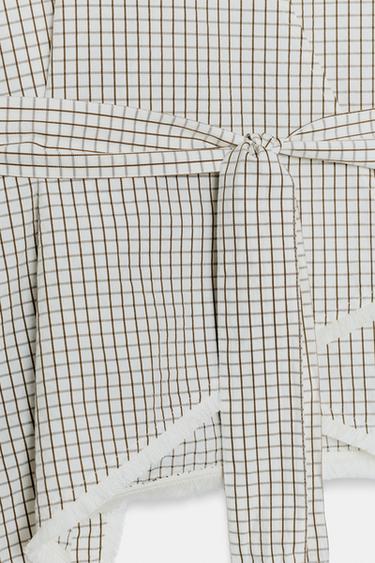 GILET EFFRANGÉ À CARREAUX - Écru de Zara - Image 9
