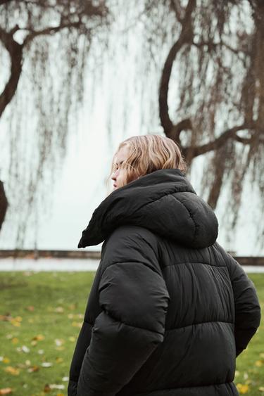 ANORAK LONG DÉPERLANT ET COUPE-VENT - Noir de Zara - Image 3