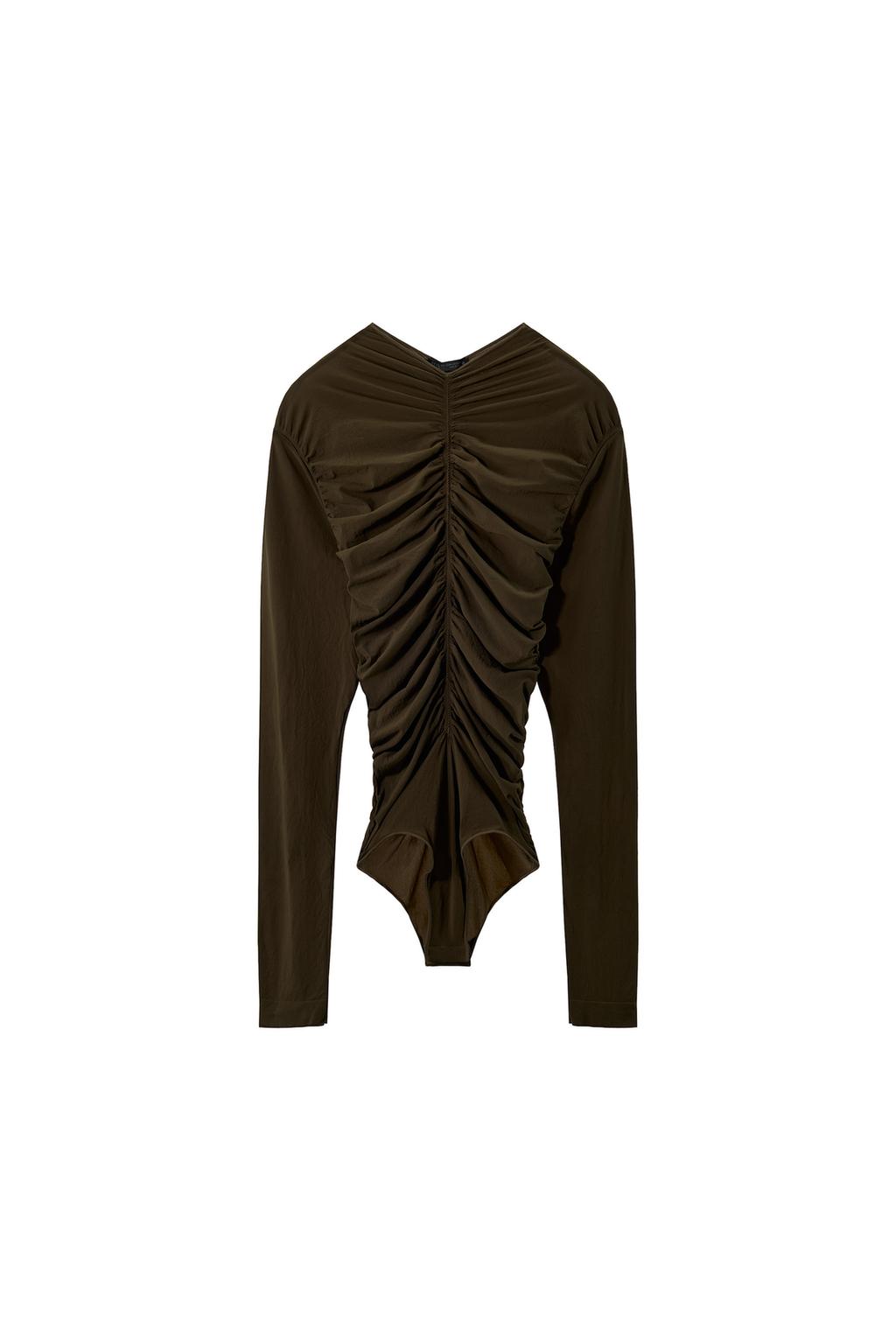 RUCHED SHEER BODYSUIT - image 4