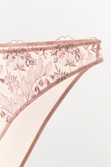 CULOTTE TULLE BRODERIES FLEURIES - Rose pastel de Zara - Image 5