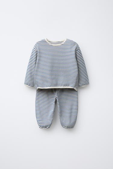 Zara TOTAL LOOK STRIPED T-SHIRT AND PANTS - 