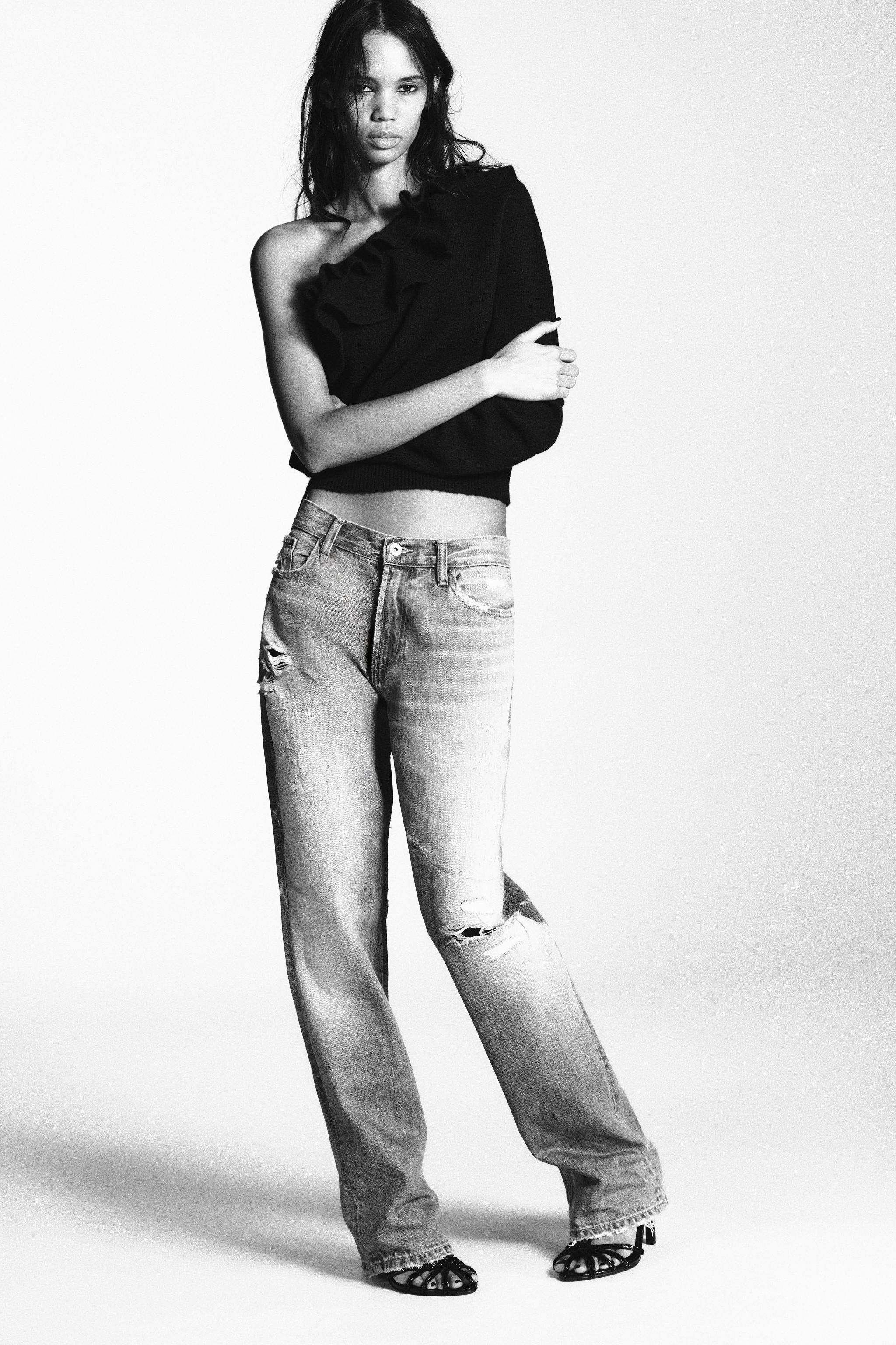 ASYMMETRIC RUFFLED KNIT JUMPER