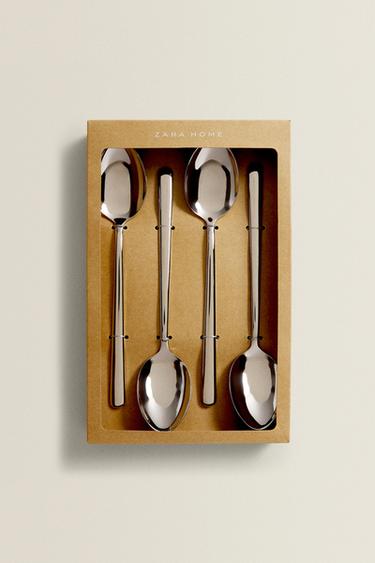 Zara SET OF SHINY STEEL SPOONS (SET OF 4) - Multicolored - Image 0