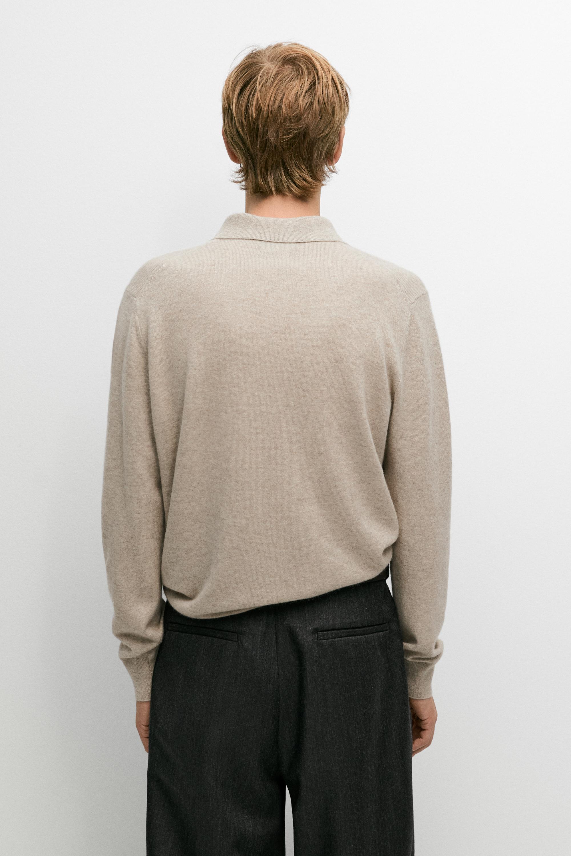 Pull polo en maille 100 % cachemire