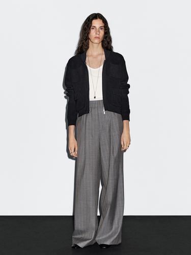 Zara Zip-up knit cardigan - Navy blue - Image 0