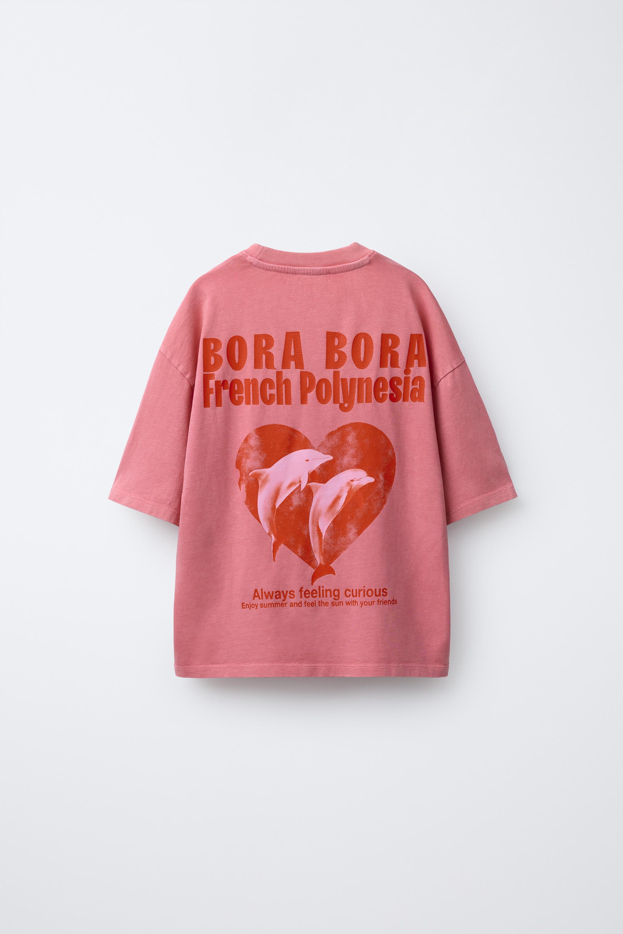 CAMISETA ESTAMPADA GOLFINHOS - Rosa | ZARA Brasil