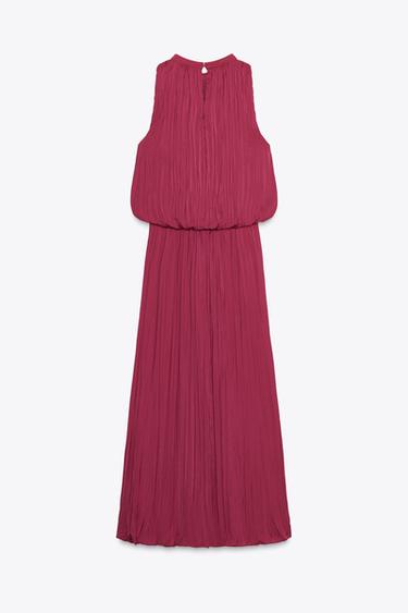 ROBE MI-LONGUE PLISSÉE EFFET FROISSÉ - Fuchsia de Zara - Image 7