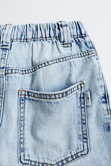 BAGGY DENIM BERMUDAK - Urdina, Zara-rena